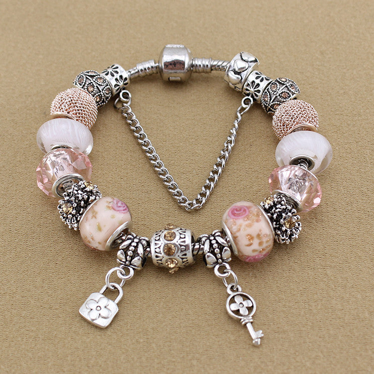 Lock & Key Charm Bracelet - 21cm