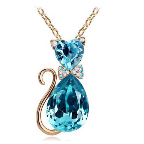 Crystal Cat Pendant Necklaces- Mark Down 60%