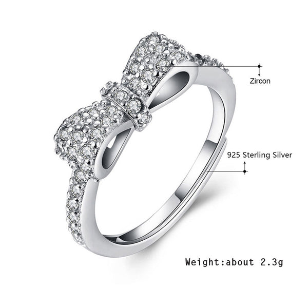 K  Crystal Bow Tie Ring- Save Up To 20%