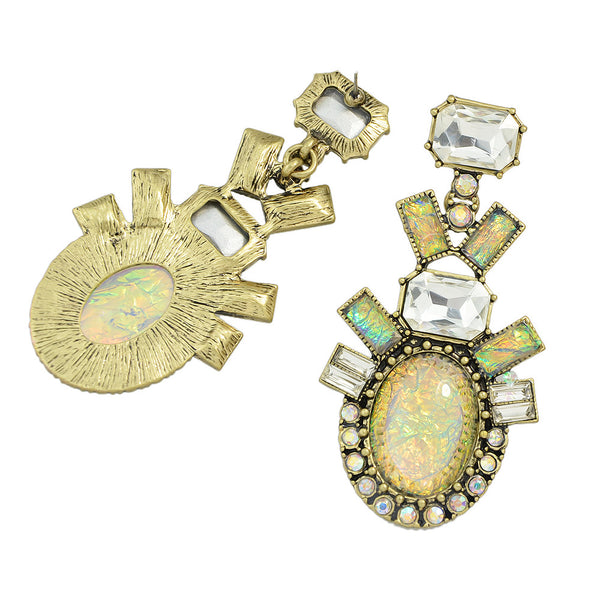 Opal Water Drop Crystal Earrings