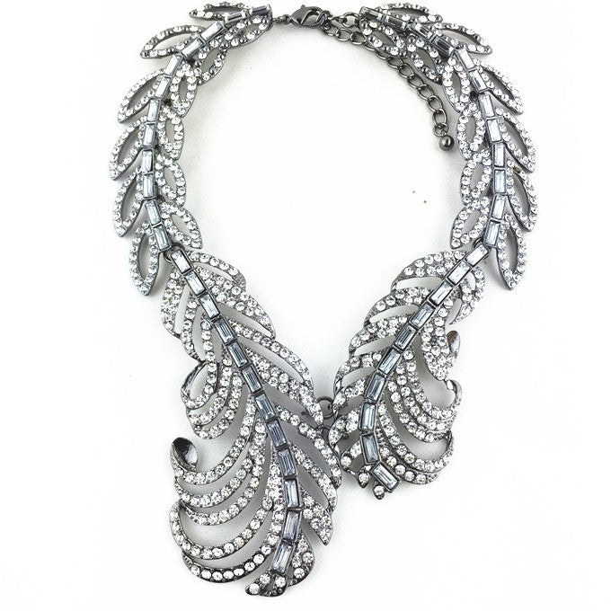 New - S Peacock Feather Wrap Necklace