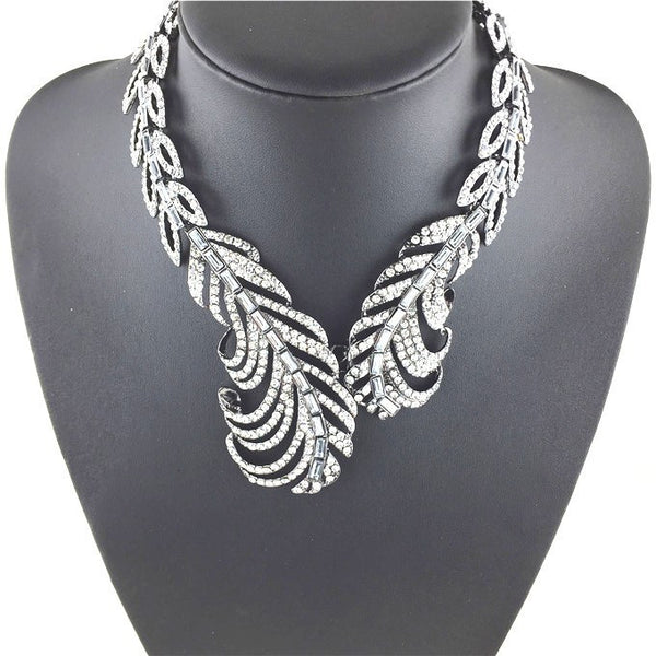 New - S Peacock Feather Wrap Necklace