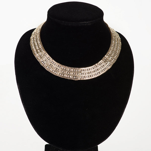 CZ Gold Bib Necklace- Save Up to 40%