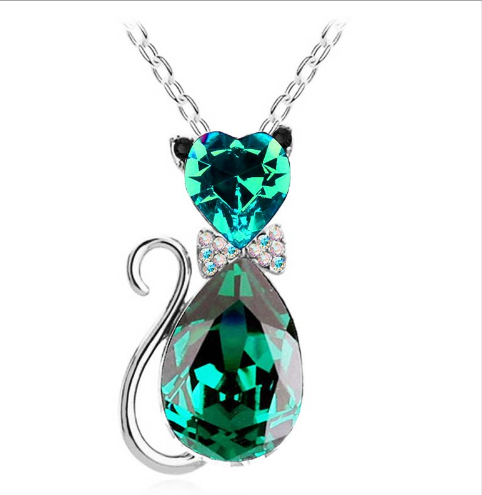 Crystal Cat Pendant Necklaces- Mark Down 60%
