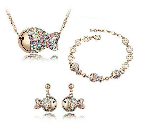 Gold Fish Jewelry Set