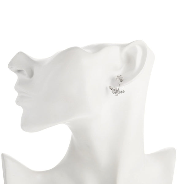 Flower Drop Jacket Earrings