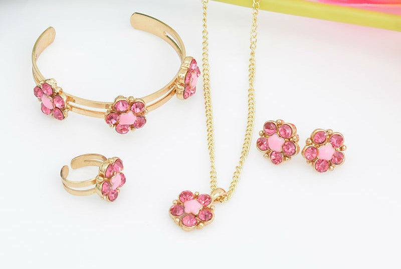 Baby Femmi-18k Gold Plated Pretty In Pink  Jewelry Set