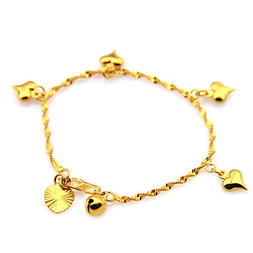 Baby Femmi-18K Gold Filled Heart Shaped Charm Bracelet