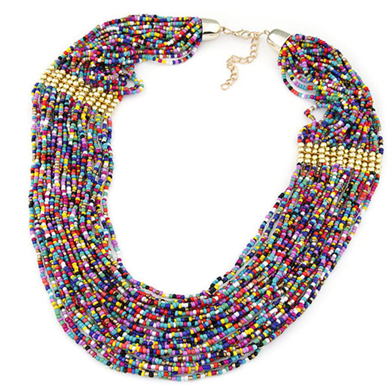 Beaded Multi-Layer Boho Necklace