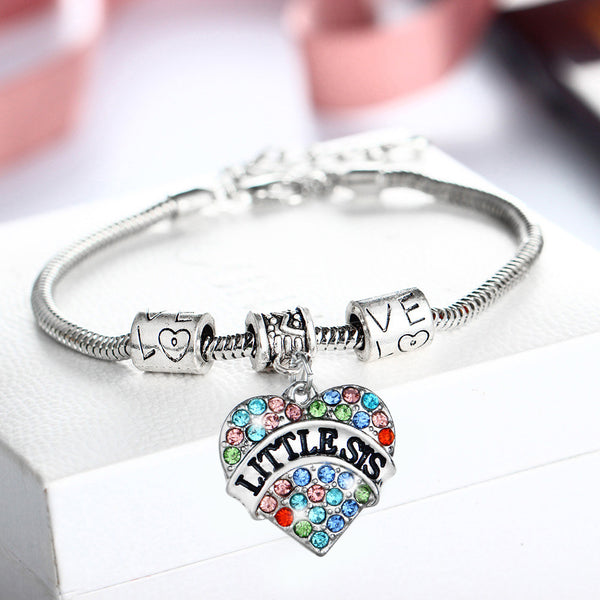 I love You Little Sister Charm Bracelet