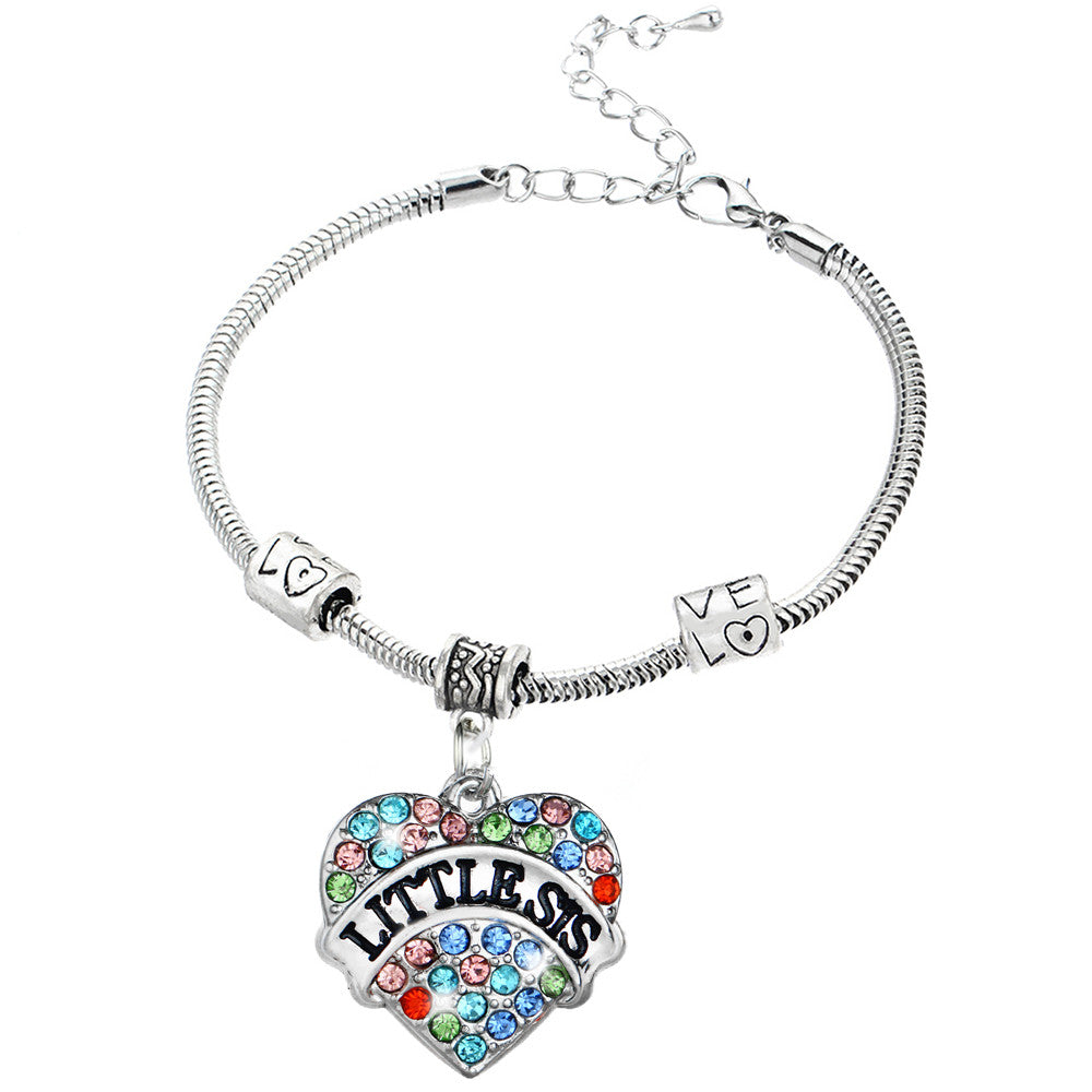 I love You Little Sister Charm Bracelet