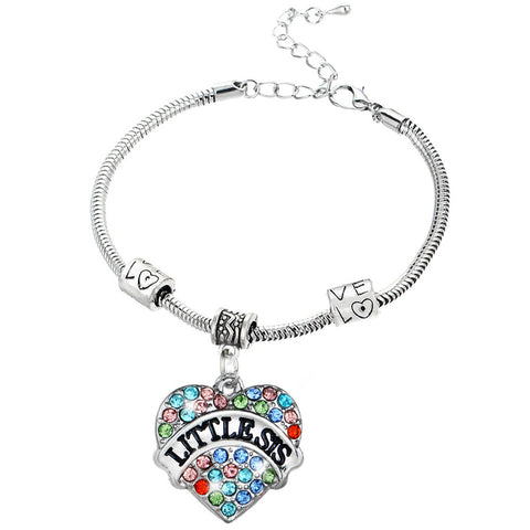 I love You Little Sister Charm Bracelet