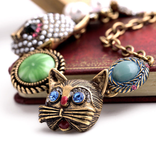 Bronze Pearl Cat Bracelet