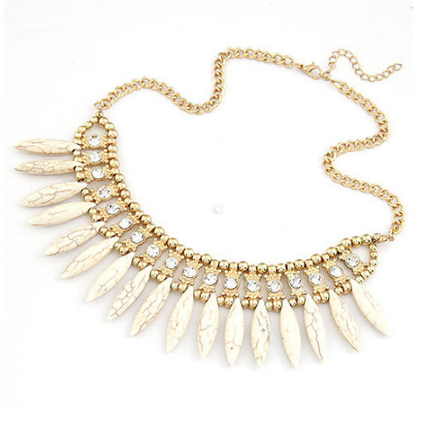 Crystal Point Bloom Statement Necklace