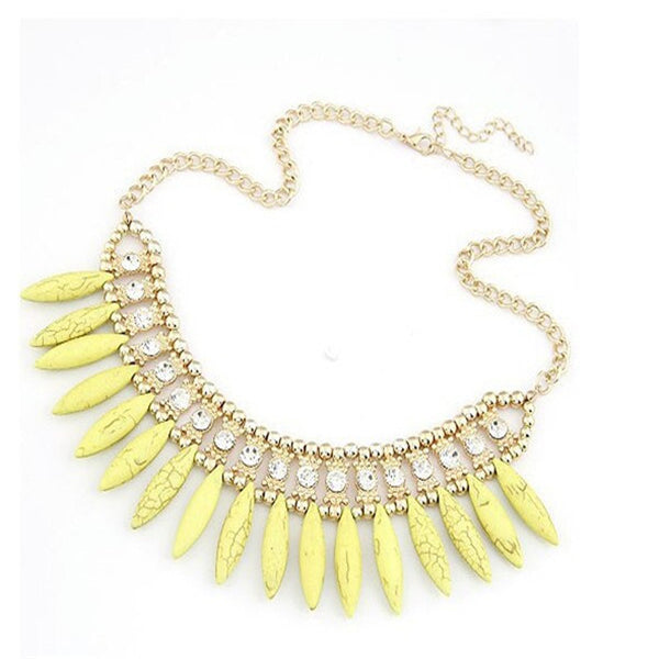 Crystal Point Bloom Statement Necklace