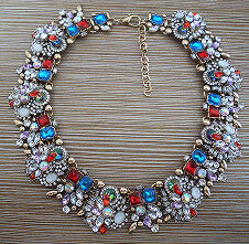 Goddess CZ Flower Statement Necklace