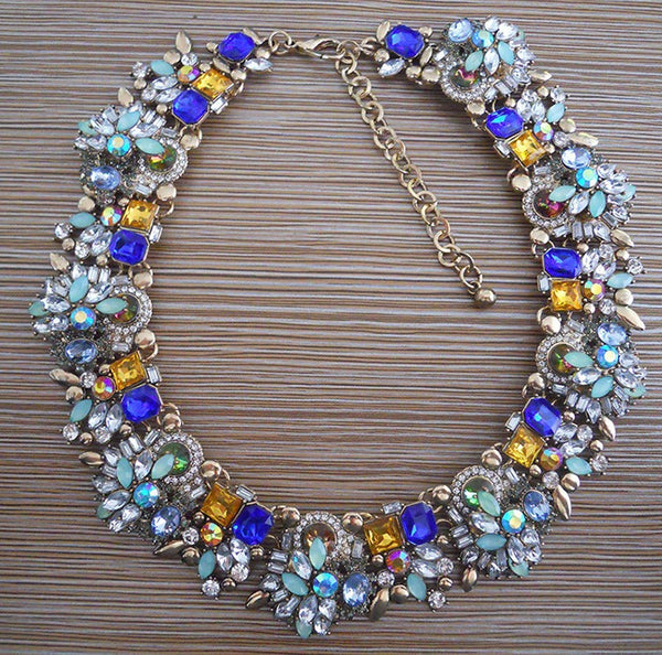 Goddess CZ Flower Statement Necklace