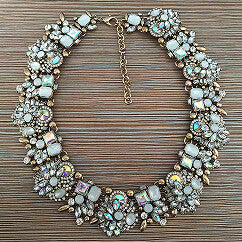 Goddess CZ Flower Statement Necklace