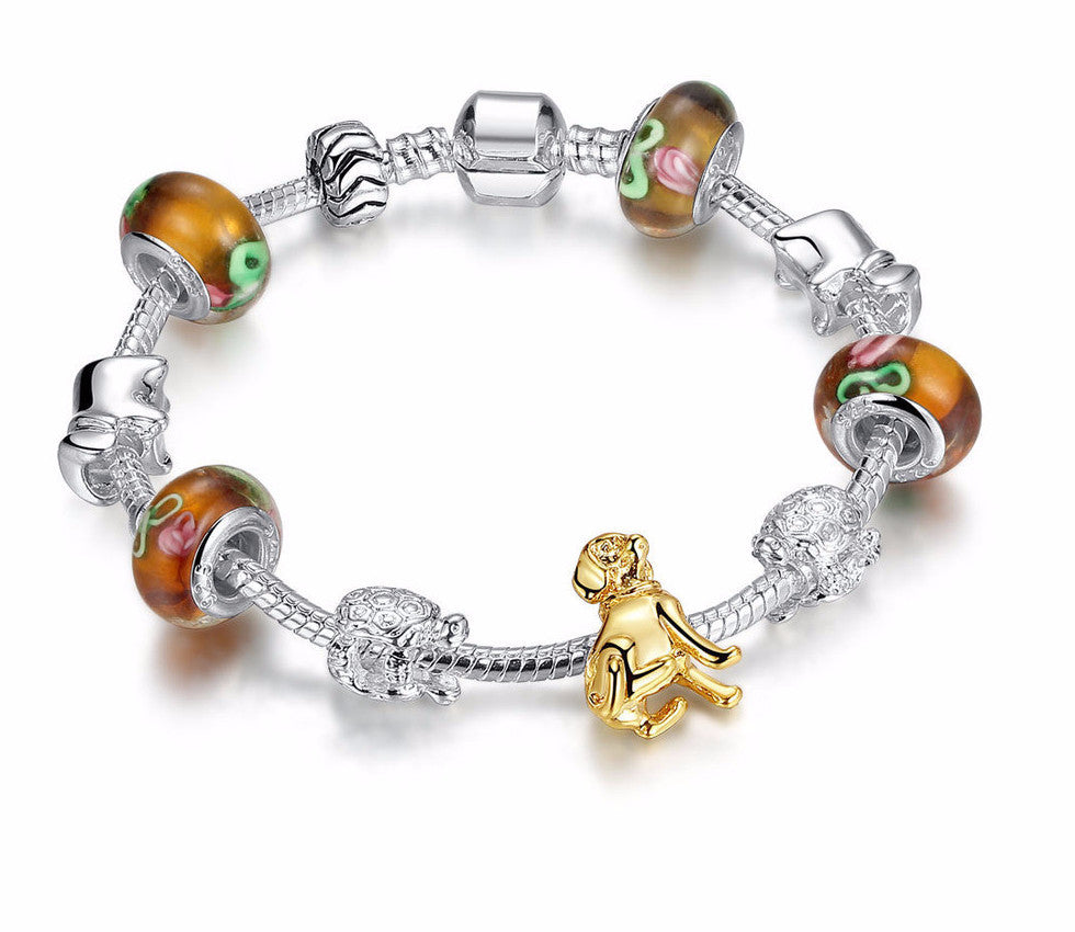 Golden Dog Charm Bracelet
