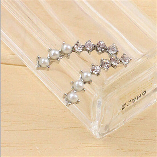 Crystal Pearl Ear Jacket Earrings