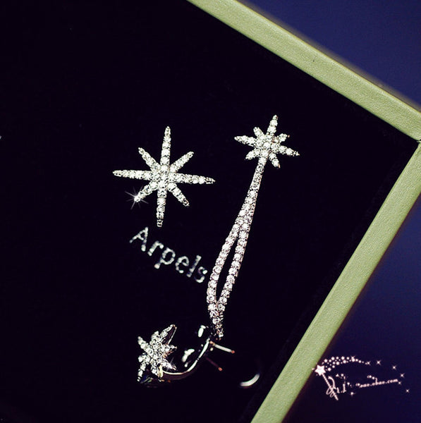 Asymmetrical Star Cuff Earrings