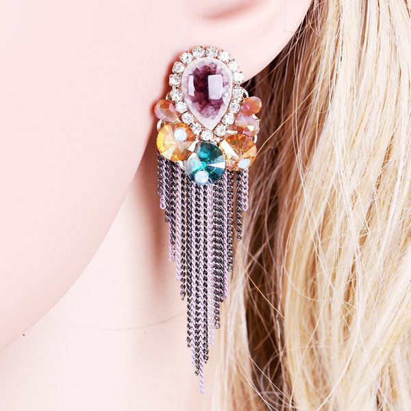 Chain Tear Drop earrings