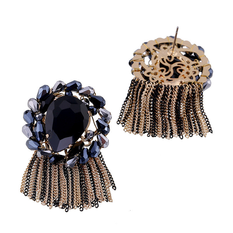 Crystal Tassel Earrings Femmi Accessories