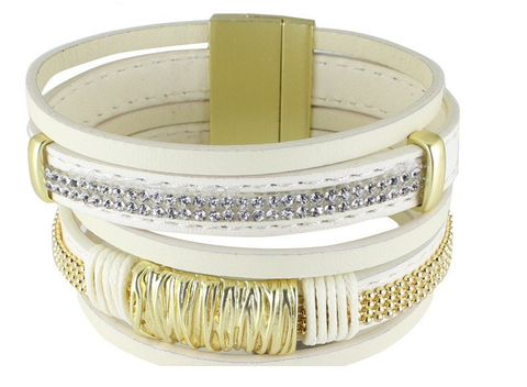 Multi-layer Leather Rhinestone Bracelets
