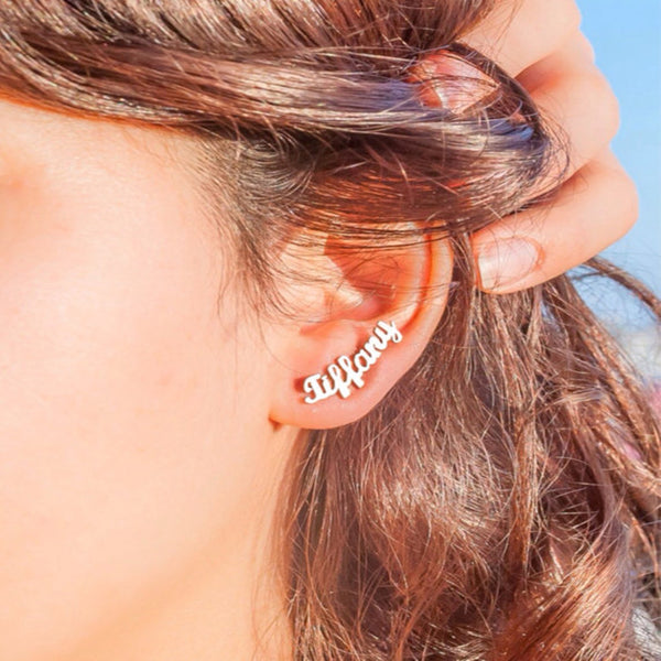 New -Name Plate Earrings