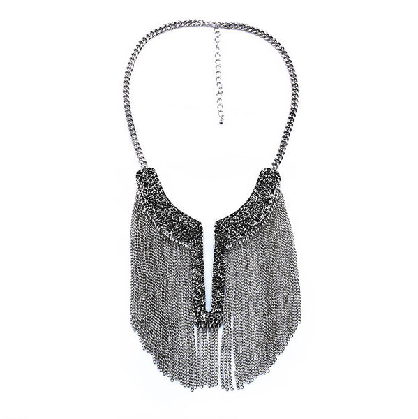 New -S Tassel Statement Necklace