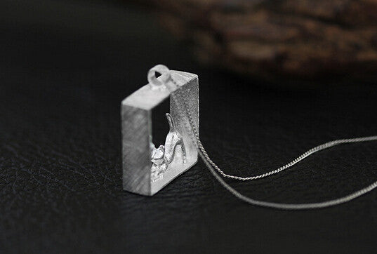 Square Prism Cat Necklace