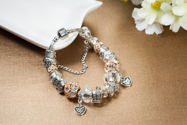 Crystal Love Charm Bracelet