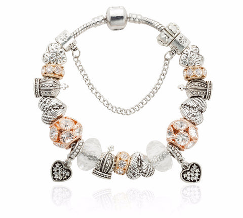 Crystal Love Charm Bracelet