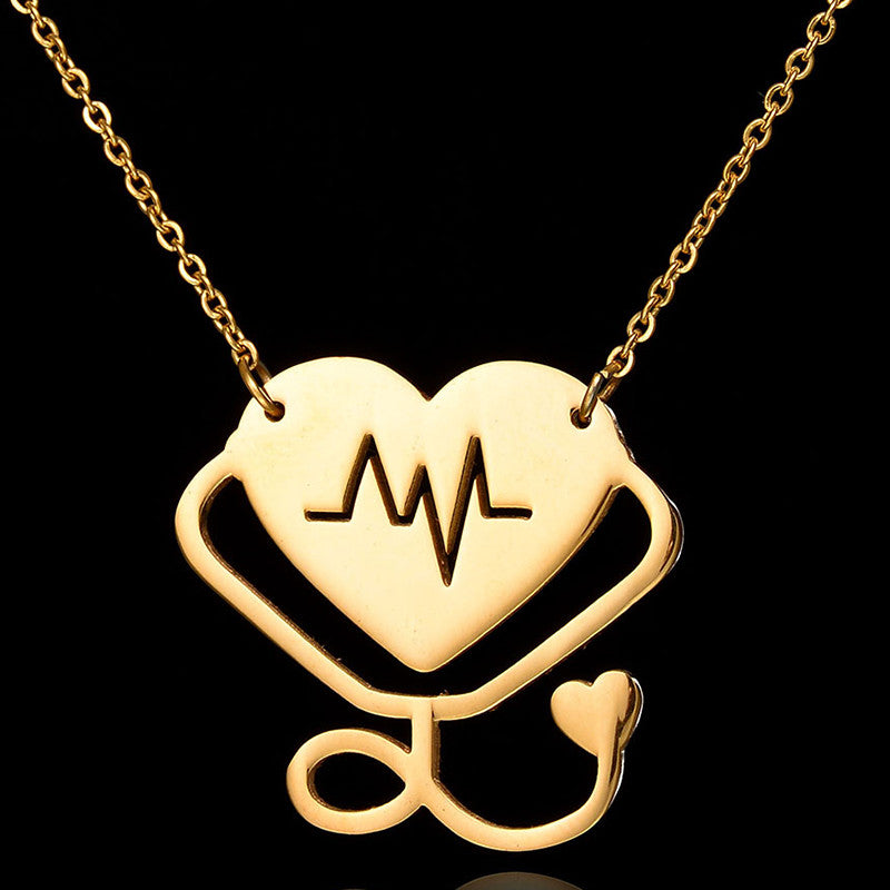 Heart Of A Nurse 18K Gold-Plated Pendant Necklace