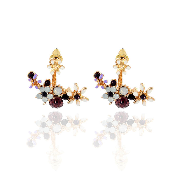 Flower Vine Ear Jacket Earrings