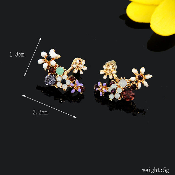Flower Vine Ear Jacket Earrings