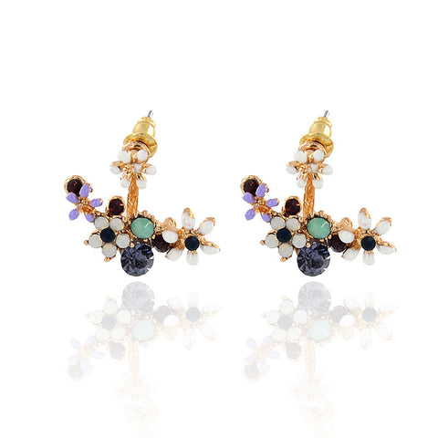 Flower Vine Ear Jacket Earrings