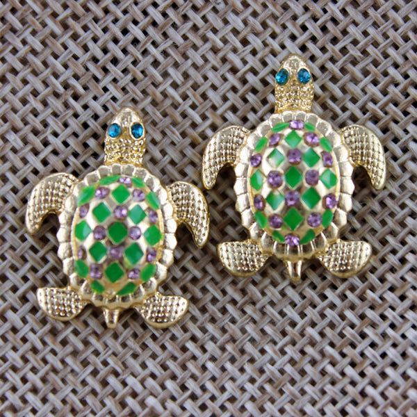 Crystal Turtle Studs- Marked Down 50%