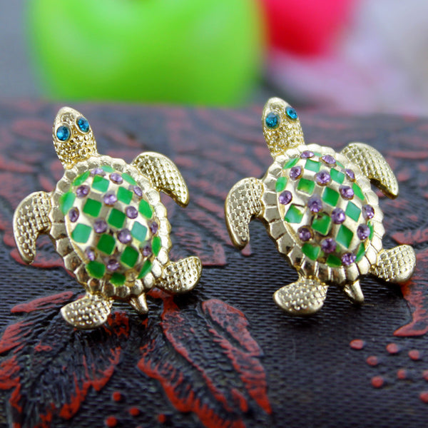 Crystal Turtle Studs- Marked Down 50%