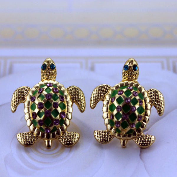 Crystal Turtle Studs- Marked Down 50%