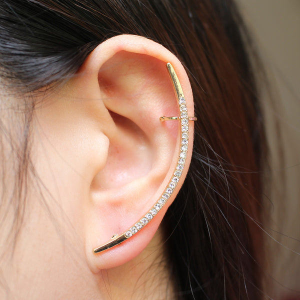 Crystal Cross Cuff Earrings