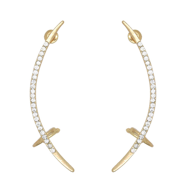 Crystal Cross Cuff Earrings