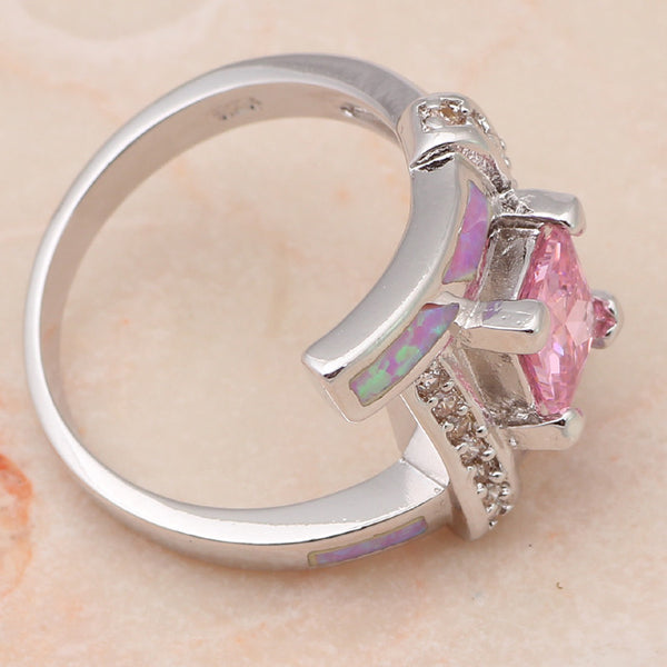 Pink Opal Square Ring