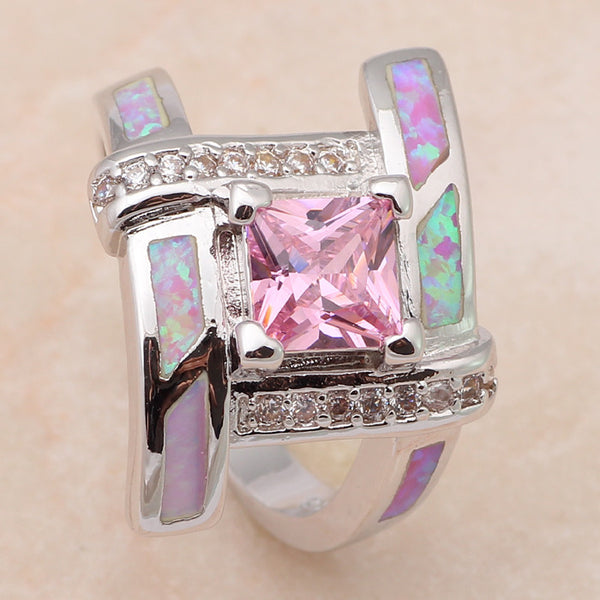Pink Opal Square Ring