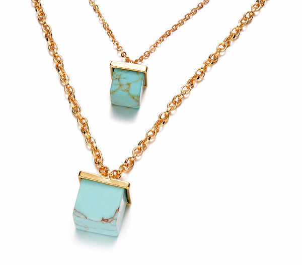 Turquoise Stone Layer Necklace