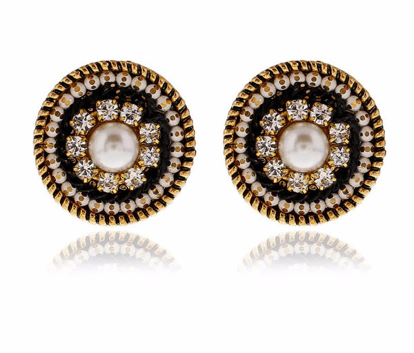 Grecian CZ Pearl Studs