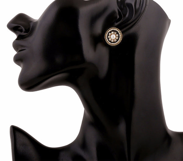 Grecian CZ Pearl Studs