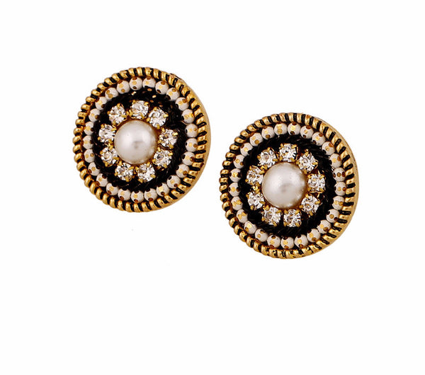 Grecian CZ Pearl Studs