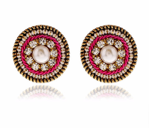 Grecian CZ Pearl Studs