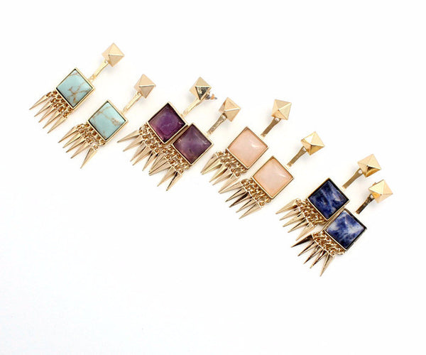 Boho Quartz Ear Jacket Earrings